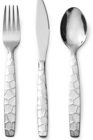 Ice Crack Embossed Stainless Steel Western Dinnerware Set