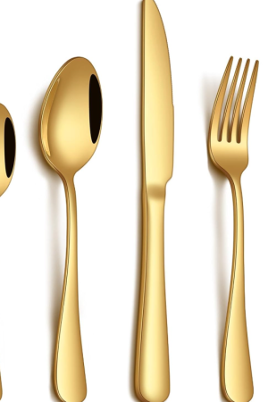 Luxury Gold Matte Stainless Steel Six-Piece Cutlery Set